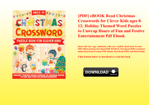 [PDF] eBOOK Read Christmas Crosswords for Clever Kids ages 8-12 Holiday Themed Word Puzzles to Unwra