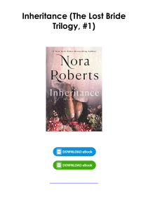 Read (pdf) Book Inheritance (The Lost Bride Trilogy, #1) By Nora Roberts