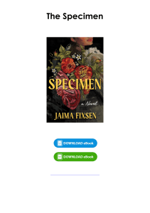 Read (pdf) Book The Specimen By Jaima Fixsen