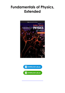 Download (pdf) Book Fundamentals of Physics, Extended By David Halliday