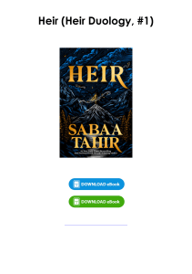 (Read) Heir (Heir Duology, #1) By Sabaa Tahir