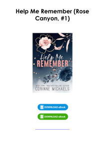 (Download) Help Me Remember (Rose Canyon, #1) By Corinne Michaels