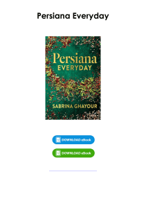 Download (pdf) Book Persiana Everyday By Sabrina Ghayour