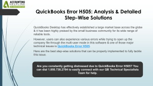 Expert solutions for QuickBooks Error Code H505