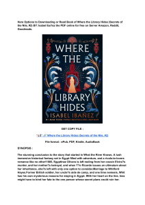 (DOWNLOAD) (PDF) Where the Library Hides (Secrets of the Nile, 2) By Isabel Iba ez