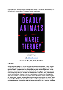 (DOWNLOAD) (PDF) Deadly Animals By Marie Tierney