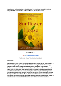 (DOWNLOAD) (PDF) The Sunflower House By Adriana Allegri