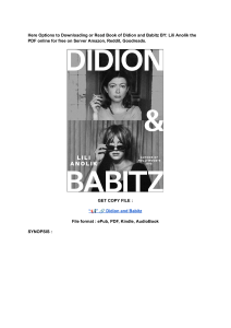 (DOWNLOAD) (PDF) Didion and Babitz By Lili Anolik