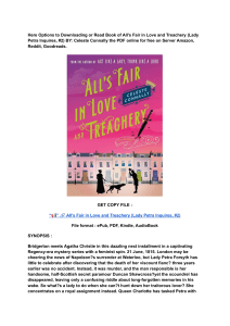 (DOWNLOAD) (PDF) All's Fair in Love and Treachery (Lady Petra Inquires,2) By Celeste Connally