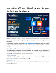 Innovative iOS App Development Services for Business Excellence