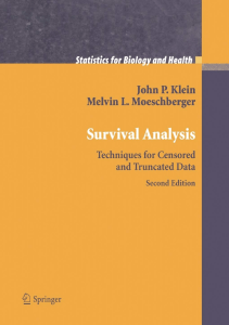 EBOOK Survival Analysis Techniques for Censored and Truncated Data Statistics for 