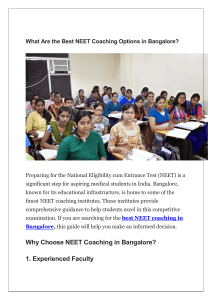 What Are the Best NEET Coaching Options in Bangalore