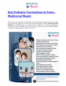 Best Pediatric Vaccinations in Patna - Mediversal Maatri