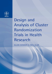 BOOK Design and Analysis of Cluster Randomization Trials in Health Research