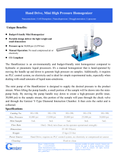 Hand Drive, Mini High Pressure Homogenizer