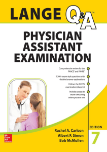 BOOKS LANGE QA Physician Assistant Examination Seventh Edition