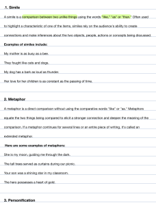 Figurative Language: Simile, Metaphor, Personification