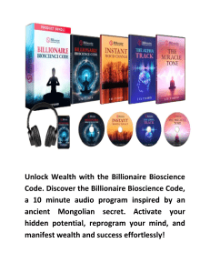 Billionaire Bioscience Code™ by Lee Fisher Program Audio Digital