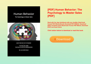 [PDF] Human Behavior The Psychology to Master Sales [PDF] 