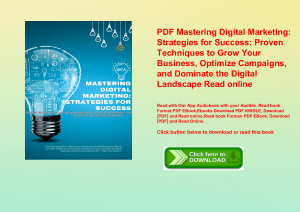 PDF Mastering Digital Marketing Strategies for Success Proven Techniques to Grow Your Business  Opti