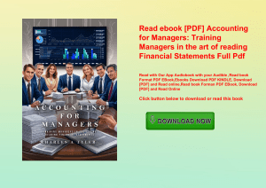 Read ebook [PDF] Accounting for Managers Training Managers in the art of reading Financial Statement