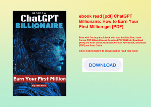 ebook read [pdf] ChatGPT Billionaire How to Earn Your First Million get [PDF]