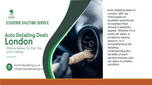 Revive Your Car with Affordable Detailing Packages in London