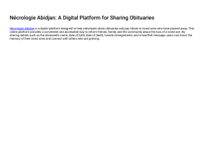 Nécrologie Abidjan: A Digital Platform for Sharing Obituaries