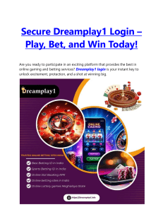 Secure Dreamplay1 Login – Play, Bet, and Win Today!