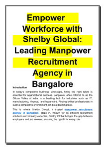 Empower Your Workforce with Shelby Global - Leading Manpower Recruitment Agency in Bangalore