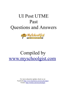 BIOLOGY POST UTME UI