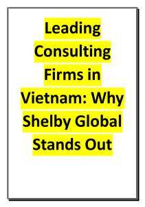 Leading Consulting Firms in Vietnam - Why Shelby Global Stands Out