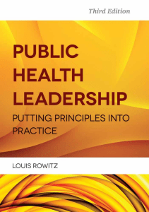 BOOK Public Health Leadership Putting Principles Into Practice