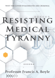 BOOK Resisting Medical Tyranny Why the COVID 19 Mandates Are Criminal