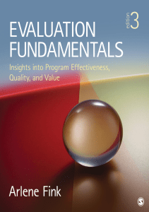 BOOK Evaluation Fundamentals Insights into Program Effectiveness Quality and Value