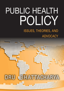 BOOK Public Health Policy Issues Theories and Advocacy