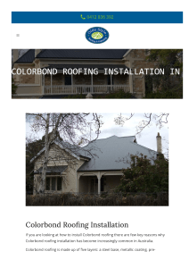 Colorbond Roofing Installation