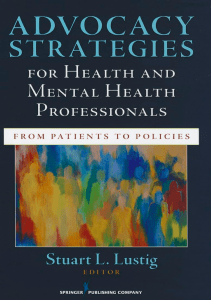 BOOKS Advocacy Strategies for Health and Mental Health Professionals From Patients to 