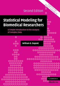 BOOKS Statistical Modeling for Biomedical Researchers A Simple Introduction to the 