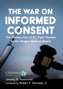 BOOKS The War on Informed Consent The Persecution of Dr Paul Thomas by the Oregon 