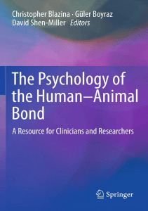 BOOKS The Psychology of the Human Animal Bond A Resource for Clinicians and Researchers