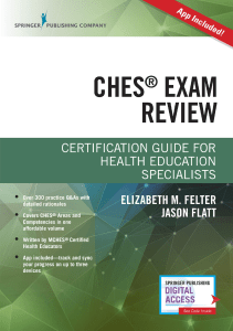 BOOK CHES® Exam Review Certification Guide for Health Education Specialists