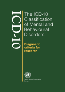 BOOKS The ICD 10 Classification of Mental and Behavioural Disorders Diagnostic 