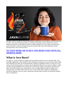 Java Burn Reviews SCAM EXPOSED By People