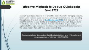 An easy method to resolve QuickBooks Error Code 1722