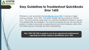 Quick Solutions for QuickBooks Error Code 1603