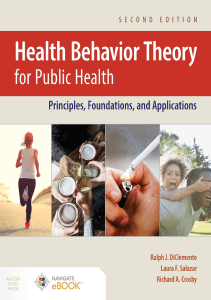 READ Health Behavior Theory for Public Health Principles Foundations and Applications