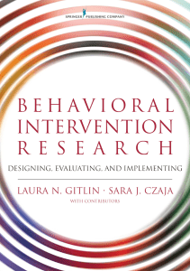 DOWNLOAD Behavioral Intervention Research Designing Evaluating and Implementing