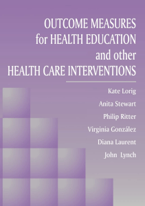 EBOOK Outcome Measures for Health Education and Other Health Care Interventions