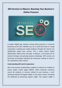 SEO Services in Mysore Boosting Your Business's Online Presence